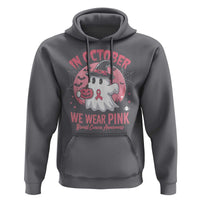 Halloween Breast Cancer Awareness Hoodie In October We Wear Pink Cute Boo Sheet - Wonder Print Shop