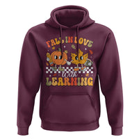 Fall In Love With Learning Hoodie Retro Autumn Pumpkin For Teacher Student - Wonder Print Shop
