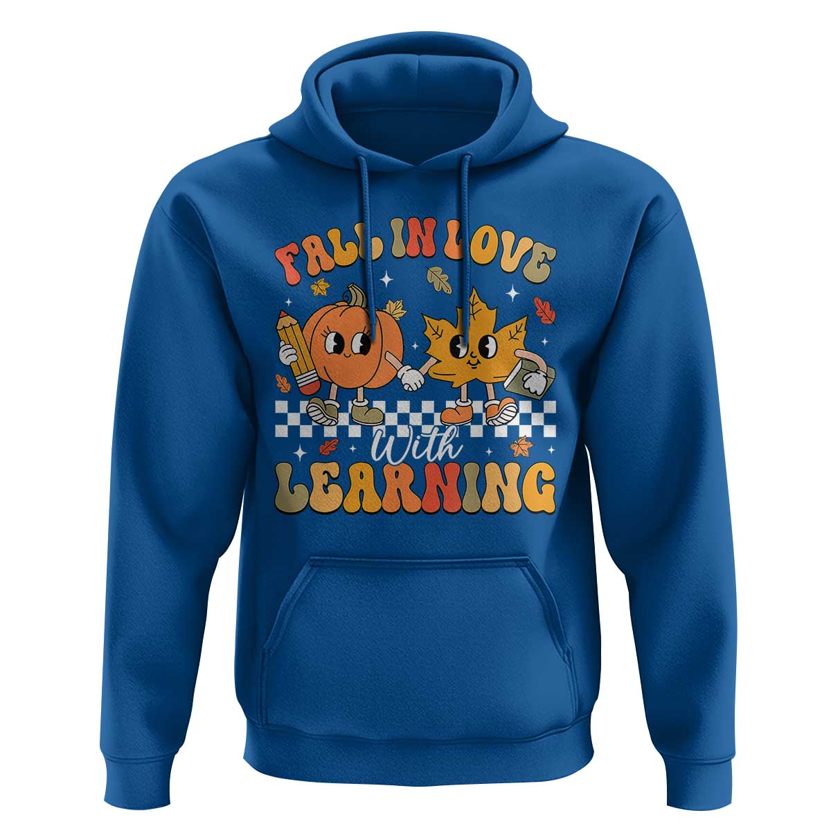 Fall In Love With Learning Hoodie Retro Autumn Pumpkin For Teacher Student - Wonder Print Shop