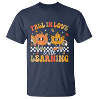 Fall In Love With Learning T Shirt Retro Autumn Pumpkin For Teacher Student - Wonder Print Shop