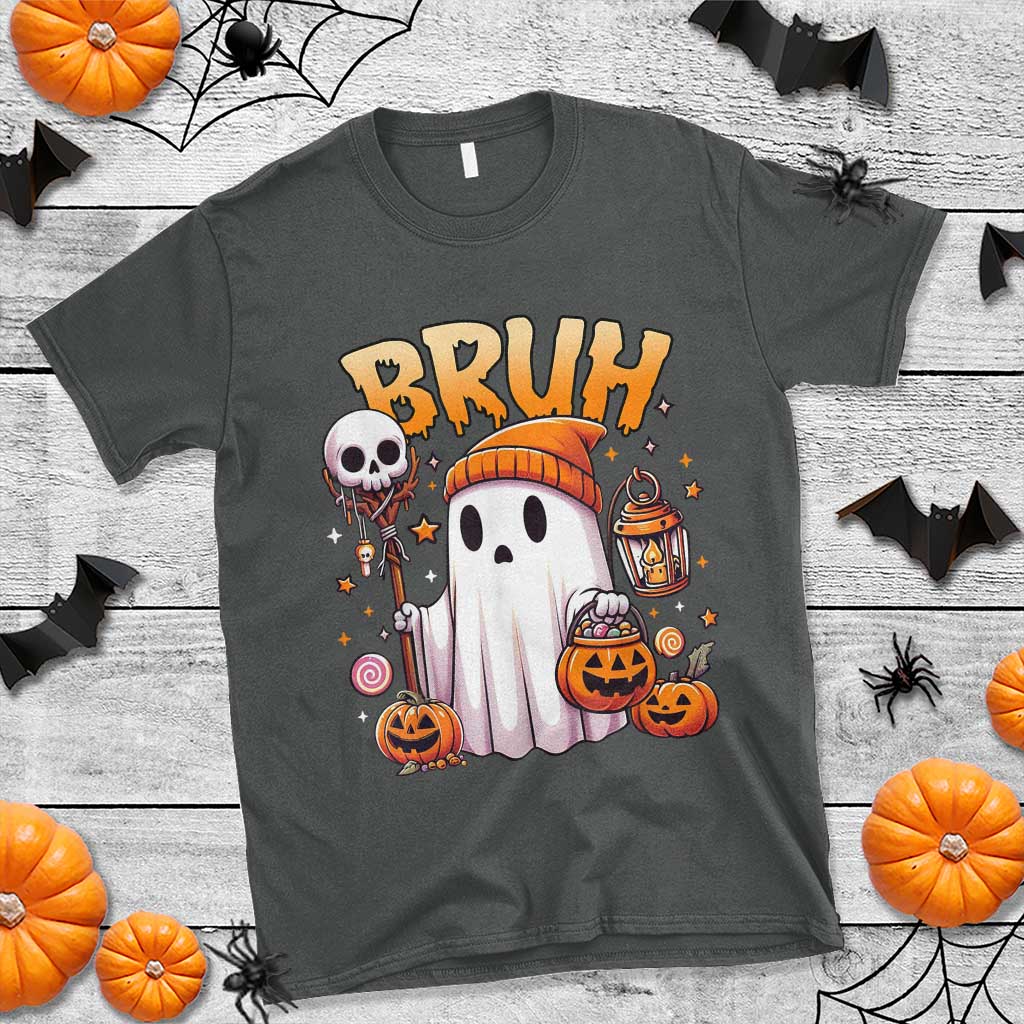 Cute Halloween Ghost Boo Sheet T Shirt Funny Bruh Trick Or Treat Candy - Wonder Print Shop