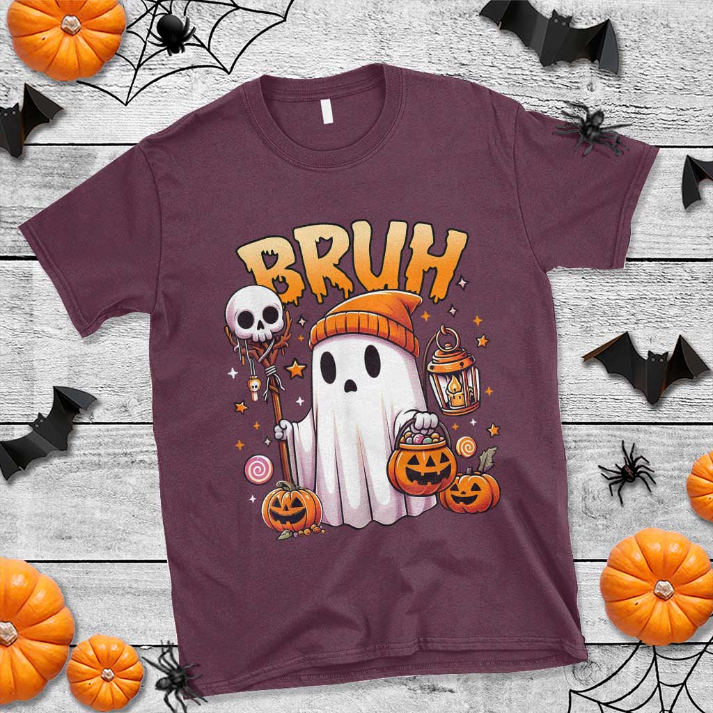Cute Halloween Ghost Boo Sheet T Shirt Funny Bruh Trick Or Treat Candy - Wonder Print Shop
