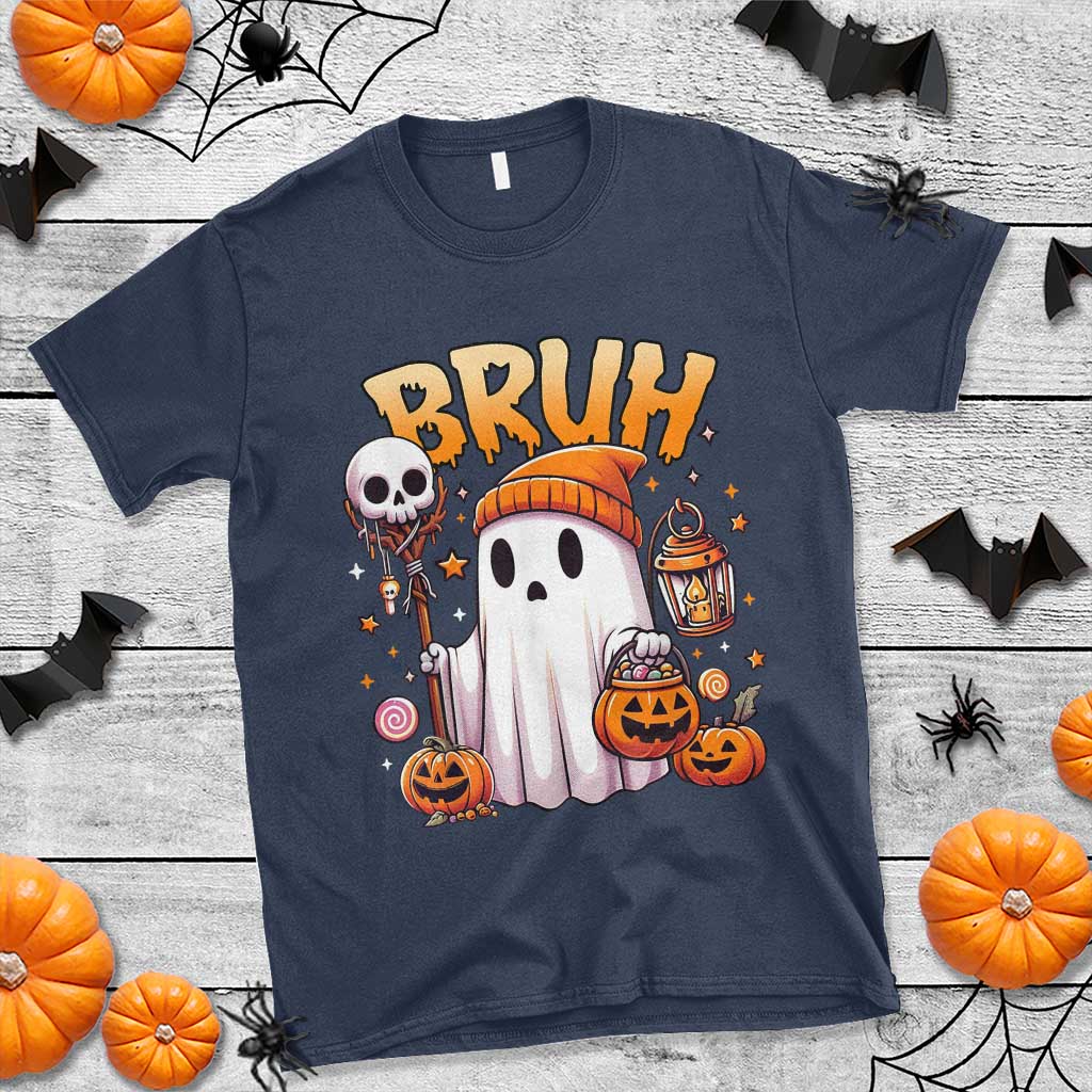 Cute Halloween Ghost Boo Sheet T Shirt Funny Bruh Trick Or Treat Candy - Wonder Print Shop