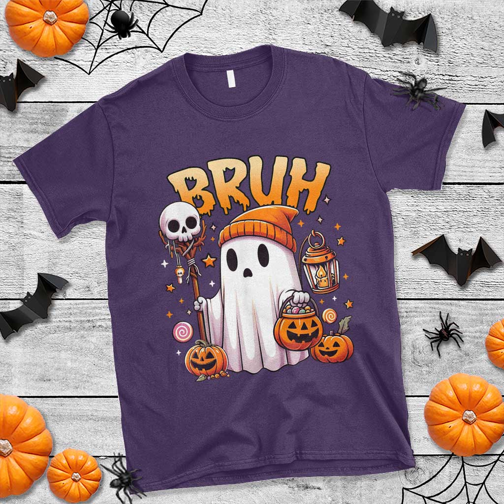Cute Halloween Ghost Boo Sheet T Shirt Funny Bruh Trick Or Treat Candy - Wonder Print Shop