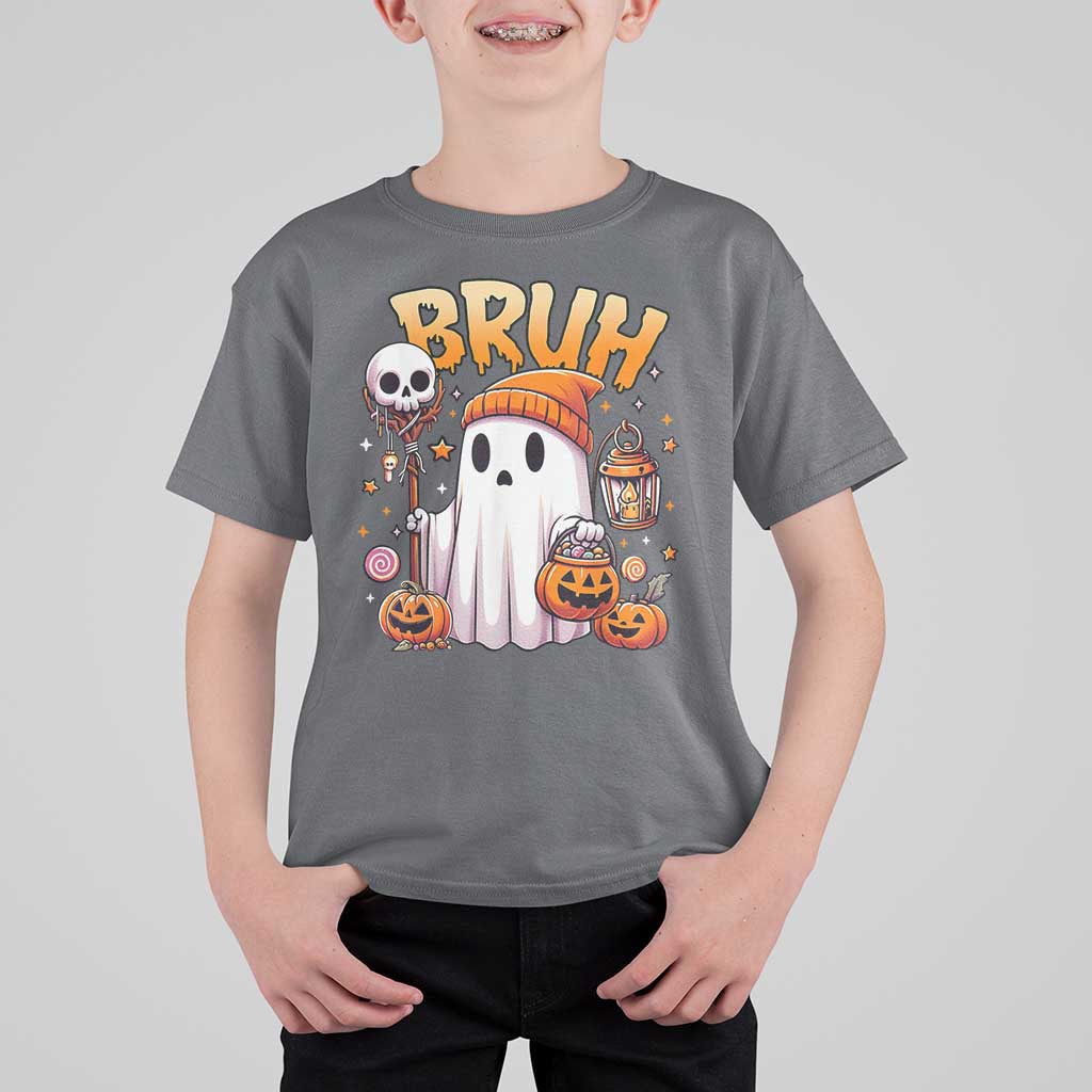Cute Halloween Ghost Boo Sheet T Shirt For Kid Funny Bruh Trick Or Treat Candy - Wonder Print Shop