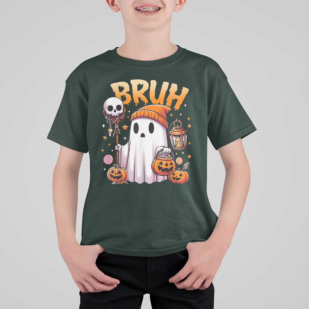 Cute Halloween Ghost Boo Sheet T Shirt For Kid Funny Bruh Trick Or Treat Candy - Wonder Print Shop
