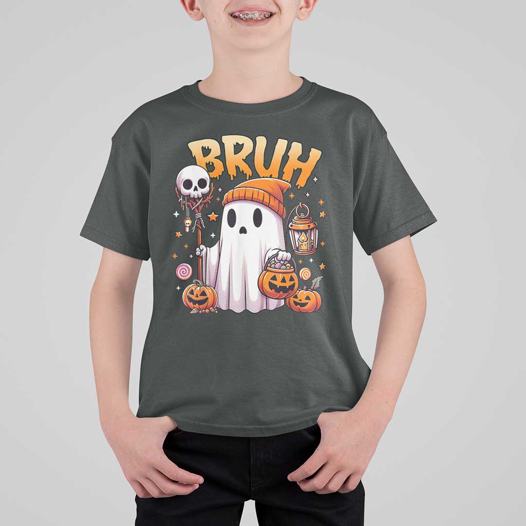 Cute Halloween Ghost Boo Sheet T Shirt For Kid Funny Bruh Trick Or Treat Candy - Wonder Print Shop