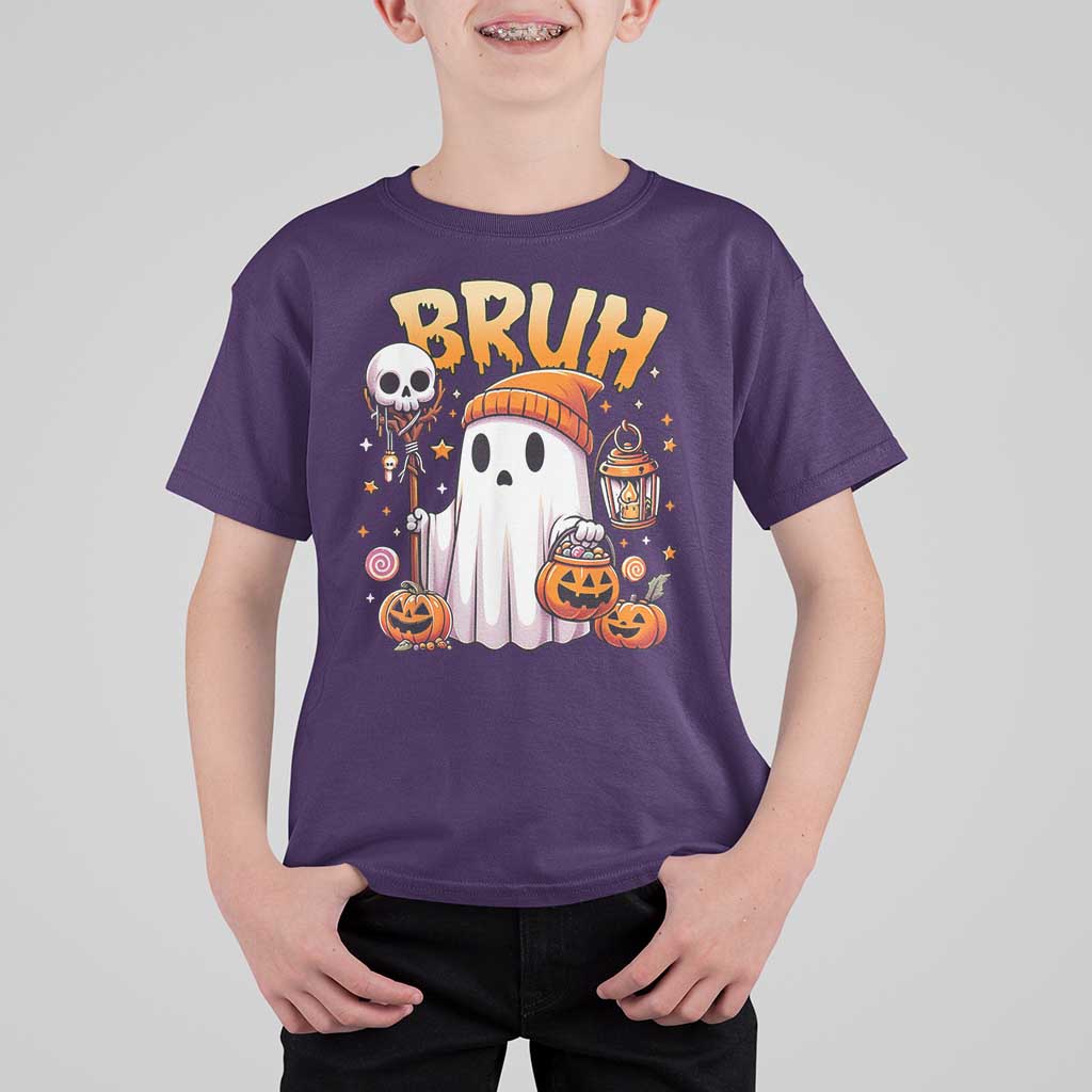 Cute Halloween Ghost Boo Sheet T Shirt For Kid Funny Bruh Trick Or Treat Candy - Wonder Print Shop
