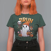 Cute Halloween Ghost Boo Sheet T Shirt For Women Funny Bruh Trick Or Treat Candy - Wonder Print Shop
