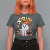 Cute Halloween Ghost Boo Sheet T Shirt For Women Funny Bruh Trick Or Treat Candy - Wonder Print Shop