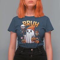 Cute Halloween Ghost Boo Sheet T Shirt For Women Funny Bruh Trick Or Treat Candy - Wonder Print Shop