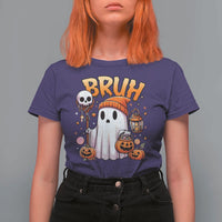 Cute Halloween Ghost Boo Sheet T Shirt For Women Funny Bruh Trick Or Treat Candy - Wonder Print Shop