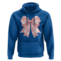 Pink Ghost Bow Coquette Hoodie Cute Girlly Boo Sheet Halloween Spooky Season - Wonder Print Shop