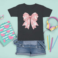 Pink Ghost Bow Coquette T Shirt For Kid Cute Girlly Boo Sheet Halloween Spooky Season - Wonder Print Shop