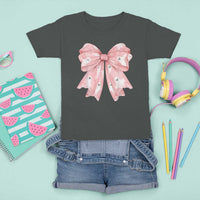 Pink Ghost Bow Coquette T Shirt For Kid Cute Girlly Boo Sheet Halloween Spooky Season - Wonder Print Shop