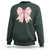 Pink Ghost Bow Coquette Sweatshirt Cute Girlly Boo Sheet Halloween Spooky Season - Wonder Print Shop