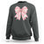 Pink Ghost Bow Coquette Sweatshirt Cute Girlly Boo Sheet Halloween Spooky Season - Wonder Print Shop