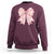 Pink Ghost Bow Coquette Sweatshirt Cute Girlly Boo Sheet Halloween Spooky Season - Wonder Print Shop