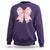 Pink Ghost Bow Coquette Sweatshirt Cute Girlly Boo Sheet Halloween Spooky Season - Wonder Print Shop
