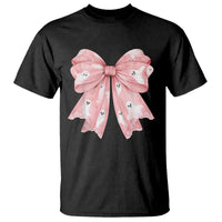 Pink Ghost Bow Coquette T Shirt Cute Girlly Boo Sheet Halloween Spooky Season - Wonder Print Shop