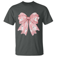 Pink Ghost Bow Coquette T Shirt Cute Girlly Boo Sheet Halloween Spooky Season - Wonder Print Shop