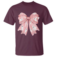 Pink Ghost Bow Coquette T Shirt Cute Girlly Boo Sheet Halloween Spooky Season - Wonder Print Shop