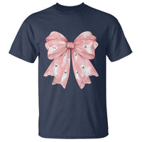 Pink Ghost Bow Coquette T Shirt Cute Girlly Boo Sheet Halloween Spooky Season - Wonder Print Shop