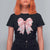 Pink Ghost Bow Coquette T Shirt For Women Cute Girlly Boo Sheet Halloween Spooky Season - Wonder Print Shop