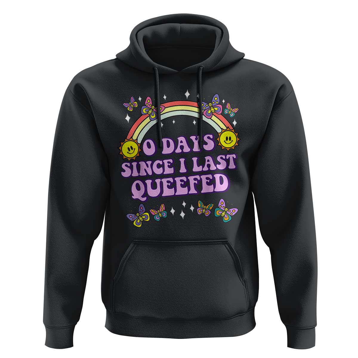 Funny Queef Joke Embarrassing Hoodie 0 Days Since I Last Queefed - Wonder Print Shop