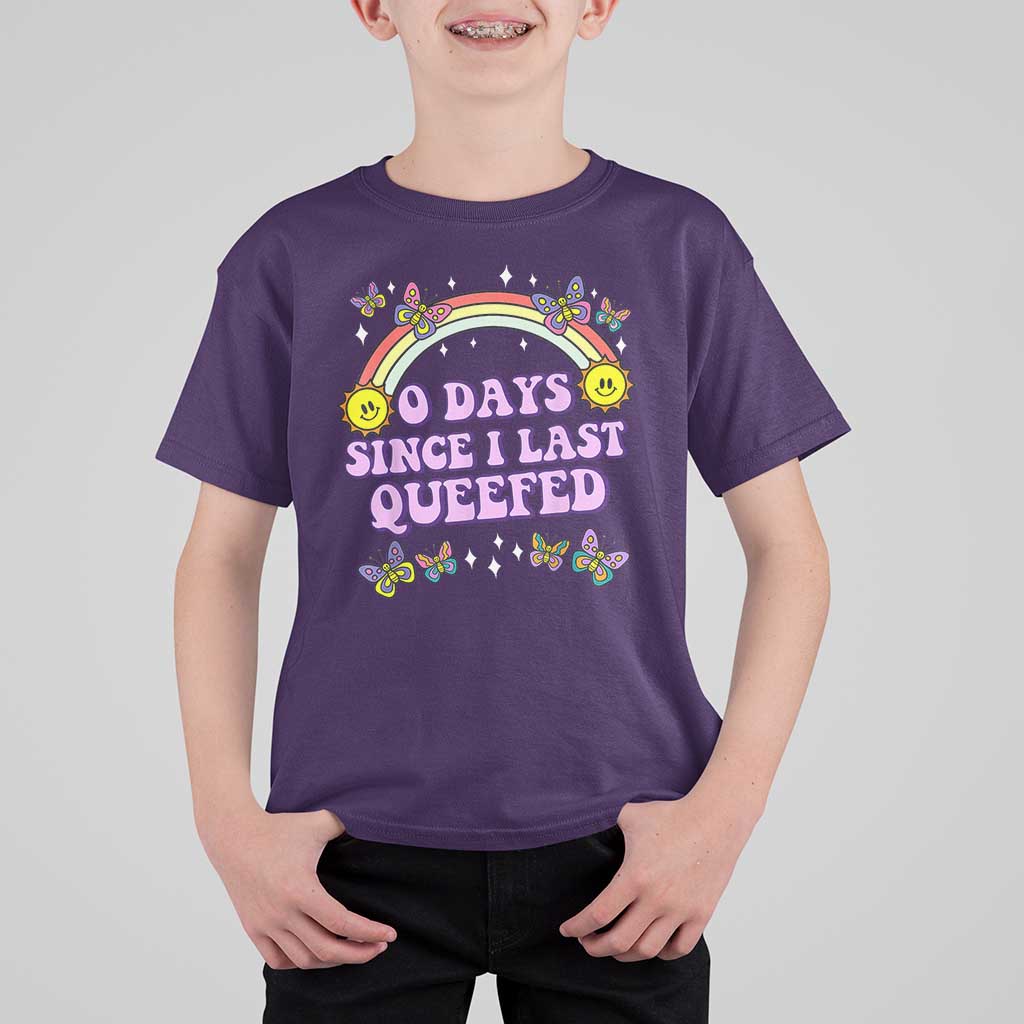 Funny Queef Joke Embarrassing T Shirt For Kid 0 Days Since I Last Queefed - Wonder Print Shop