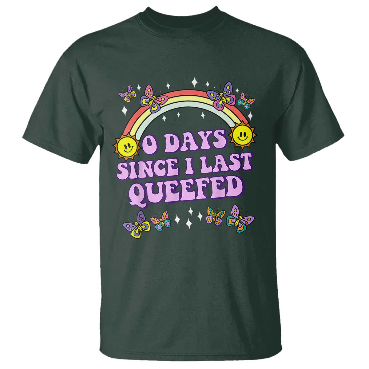 Funny Queef Joke Embarrassing T Shirt 0 Days Since I Last Queefed - Wonder Print Shop