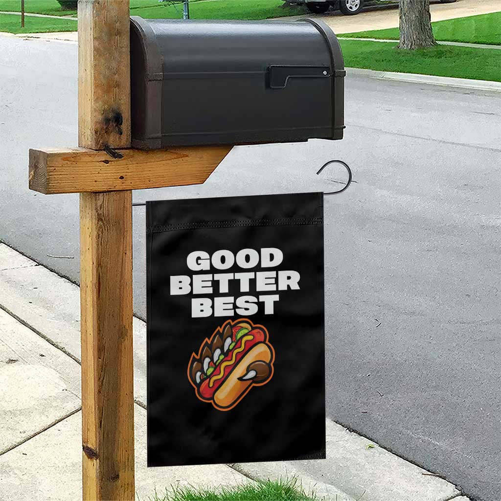 Good Better Best Chicago Football Inspirational Garden Flag Funny Hot Dog and Claw Graphic - Wonder Print Shop