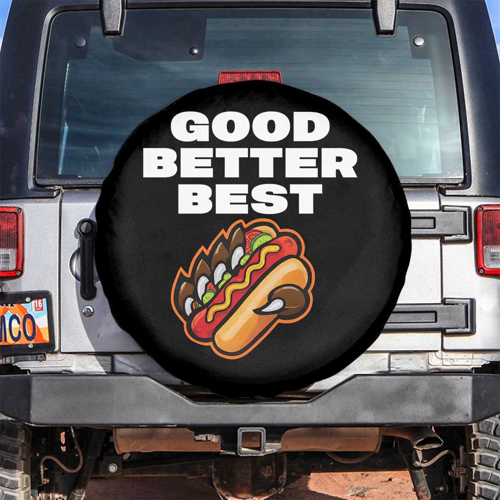 Good Better Best Chicago Football Inspirational Spare Tire Cover Funny Hot Dog and Claw Graphic - Wonder Print Shop