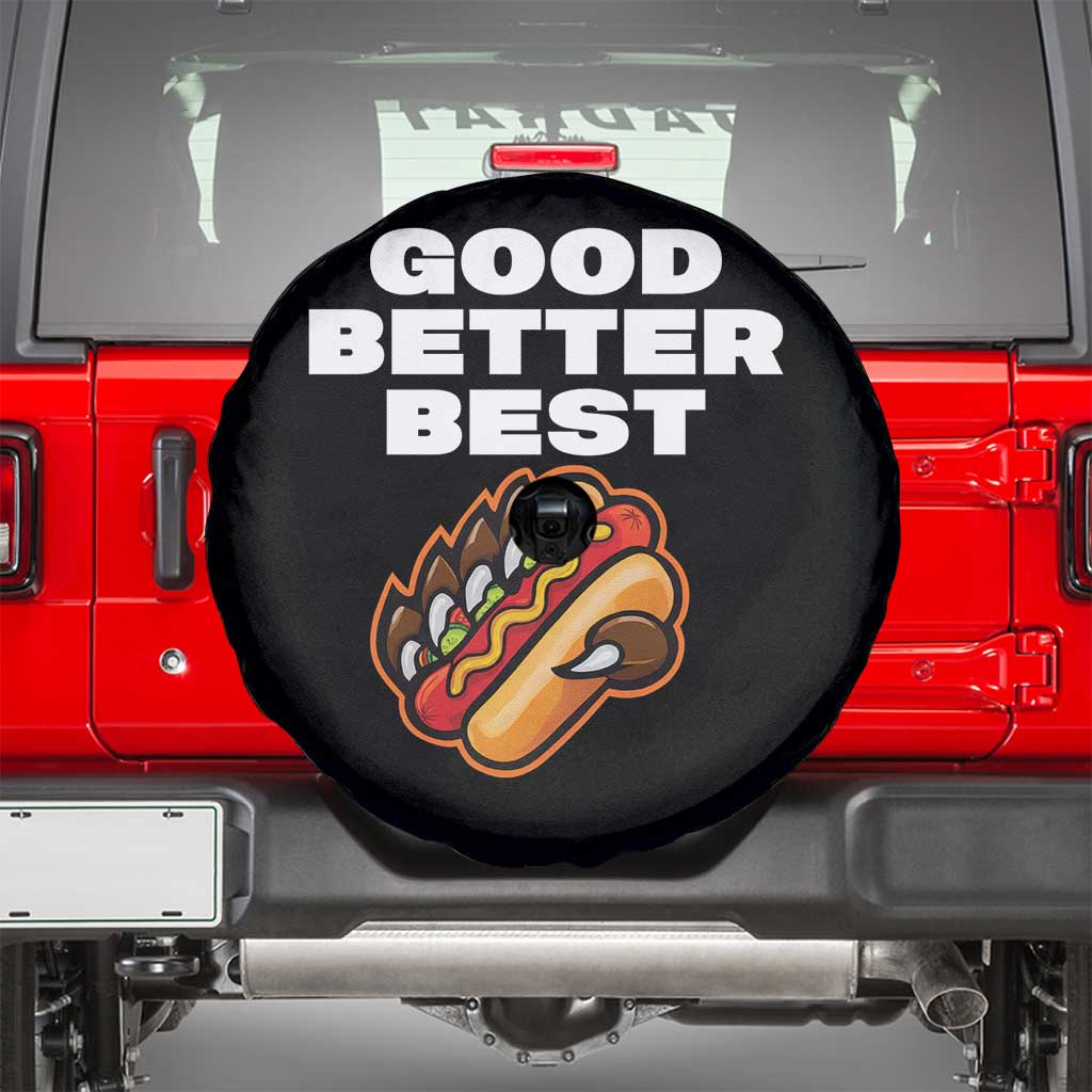 Good Better Best Chicago Football Inspirational Spare Tire Cover Funny Hot Dog and Claw Graphic - Wonder Print Shop