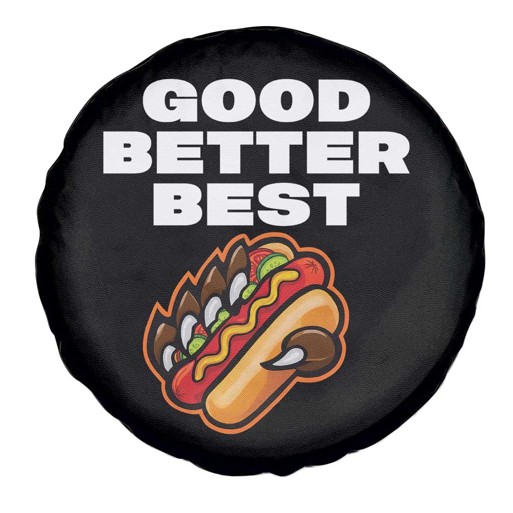 Good Better Best Chicago Football Inspirational Spare Tire Cover Funny Hot Dog and Claw Graphic - Wonder Print Shop