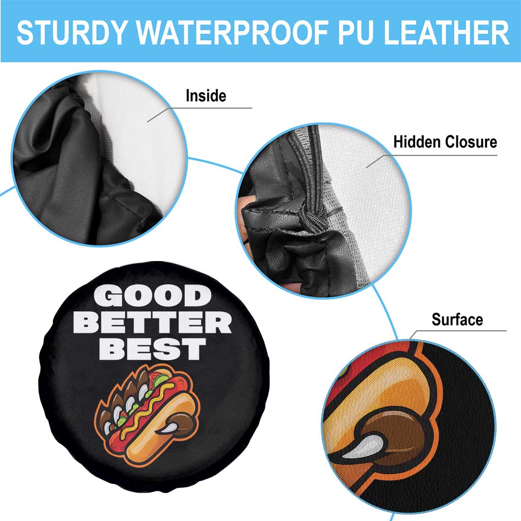 Good Better Best Chicago Football Inspirational Spare Tire Cover Funny Hot Dog and Claw Graphic - Wonder Print Shop