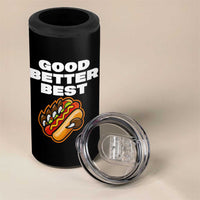 Good Better Best Chicago Football Inspirational 4 in 1 Can Cooler Tumbler Funny Hot Dog and Claw Graphic - Wonder Print Shop