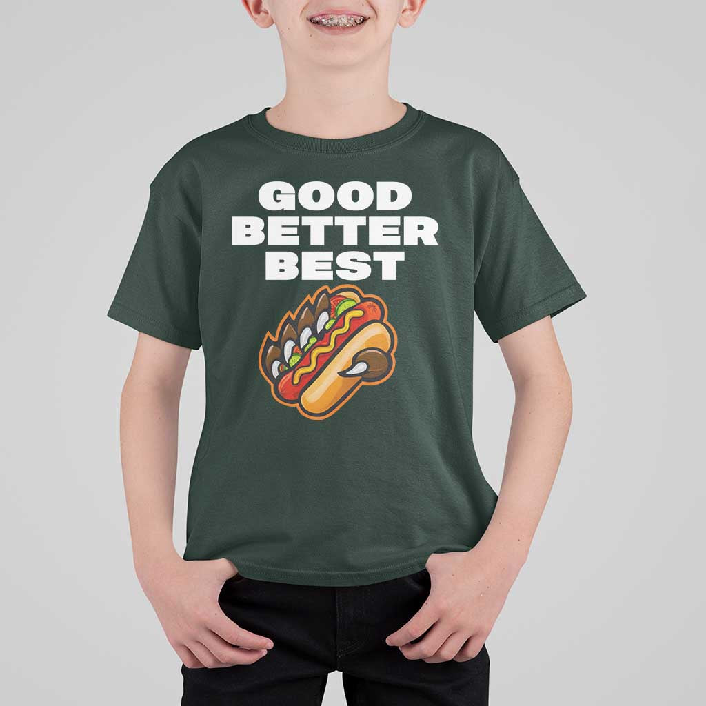Good Better Best Chicago Football Inspirational T Shirt For Kid Funny Hot Dog and Claw Graphic - Wonder Print Shop