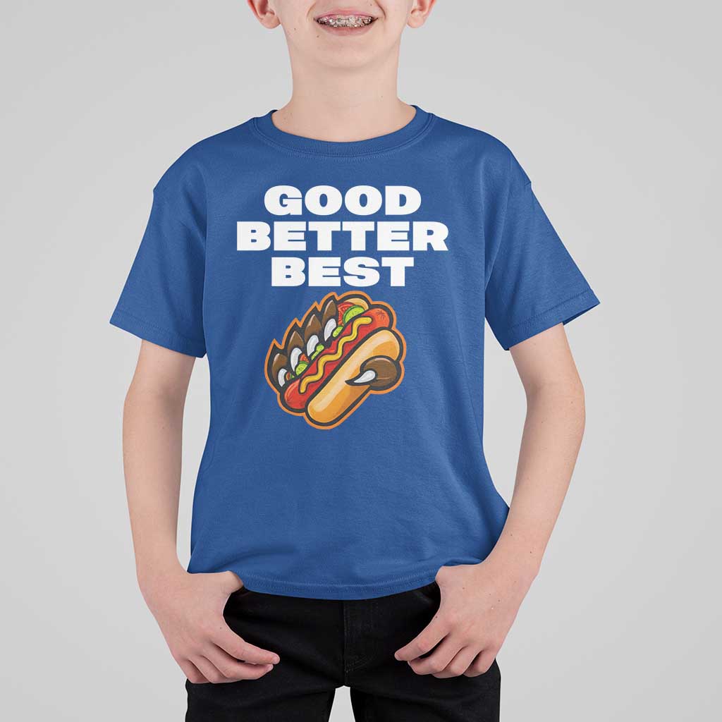 Good Better Best Chicago Football Inspirational T Shirt For Kid Funny Hot Dog and Claw Graphic - Wonder Print Shop