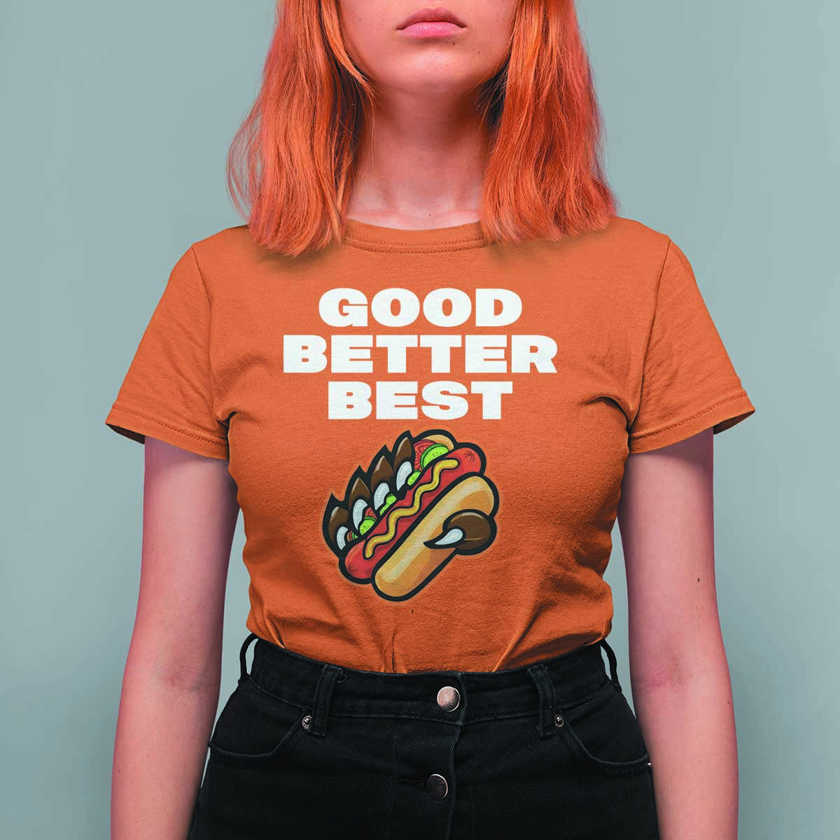 Good Better Best Chicago Football Inspirational T Shirt For Women Funny Hot Dog and Claw Graphic - Wonder Print Shop