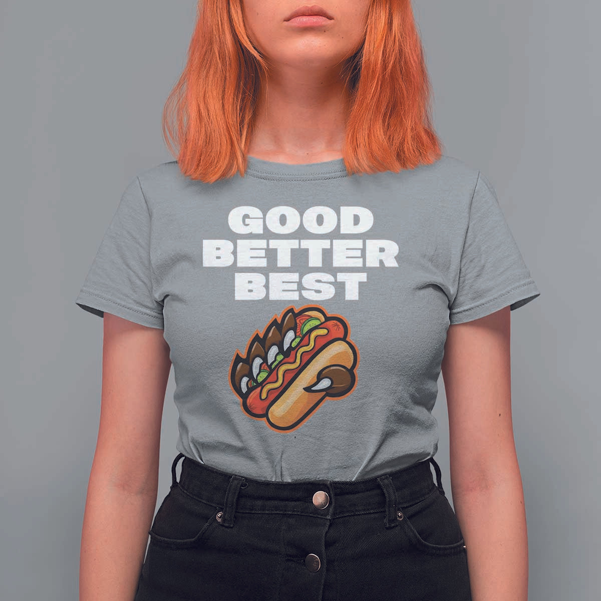 Good Better Best Chicago Football Inspirational T Shirt For Women Funny Hot Dog and Claw Graphic - Wonder Print Shop