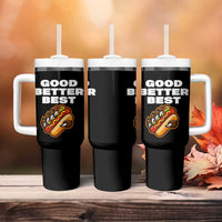 Good Better Best Chicago Football Inspirational Tumbler With Handle Funny Hot Dog and Claw Graphic - Wonder Print Shop