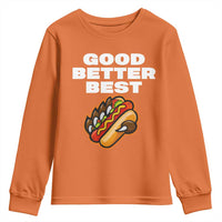 Good Better Best Chicago Football Inspirational Youth Sweatshirt Funny Hot Dog and Claw Graphic - Wonder Print Shop