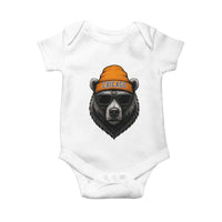Cool Bear Chicago Graphic Baby Onesie Retro Vibe City Pride Beanie and Sunglasses - Wonder Print Shop