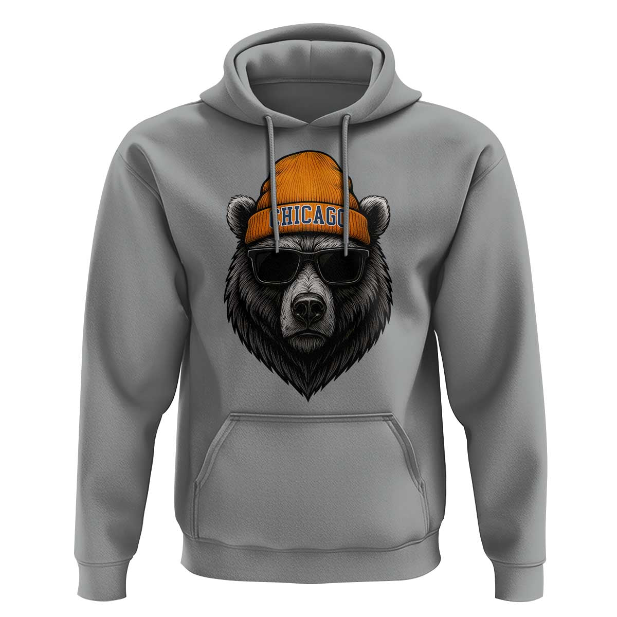 Cool Bear Chicago Graphic Hoodie Retro Vibe City Pride Beanie and Sunglasses - Wonder Print Shop