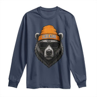 Cool Bear Chicago Graphic Long Sleeve Shirt Retro Vibe City Pride Beanie and Sunglasses - Wonder Print Shop