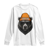 Cool Bear Chicago Graphic Long Sleeve Shirt Retro Vibe City Pride Beanie and Sunglasses - Wonder Print Shop