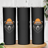 Cool Bear Chicago Graphic Skinny Tumbler Retro Vibe City Pride Beanie and Sunglasses - Wonder Print Shop