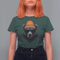 Cool Bear Chicago Graphic T Shirt For Women Retro Vibe City Pride Beanie and Sunglasses - Wonder Print Shop