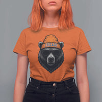 Cool Bear Chicago Graphic T Shirt For Women Retro Vibe City Pride Beanie and Sunglasses - Wonder Print Shop